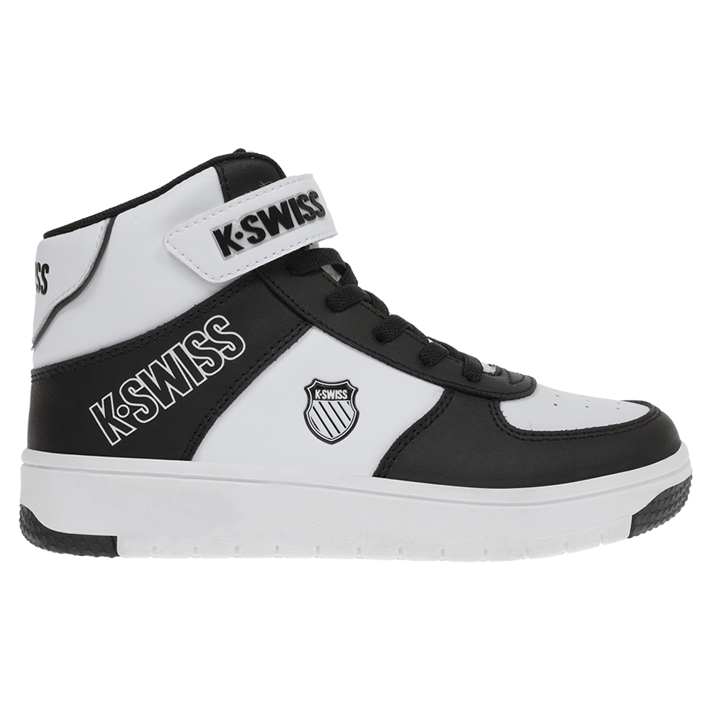 Foto 3 pulgar | Tenis K-Swiss Salt Mid color Blanco y Negro para Niños