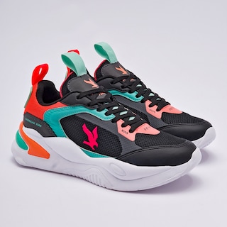 Foto 2 | American Fire Tenis Urbano Para Joven Negro Multicolor, Código 121150-e