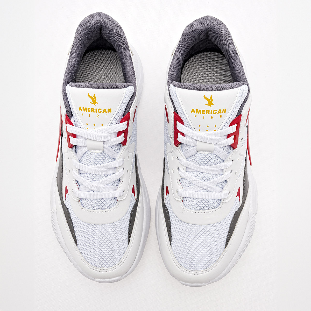 Foto 4 pulgar | American Fire Tenis Urbano Para Joven Blanco Gris Rojo