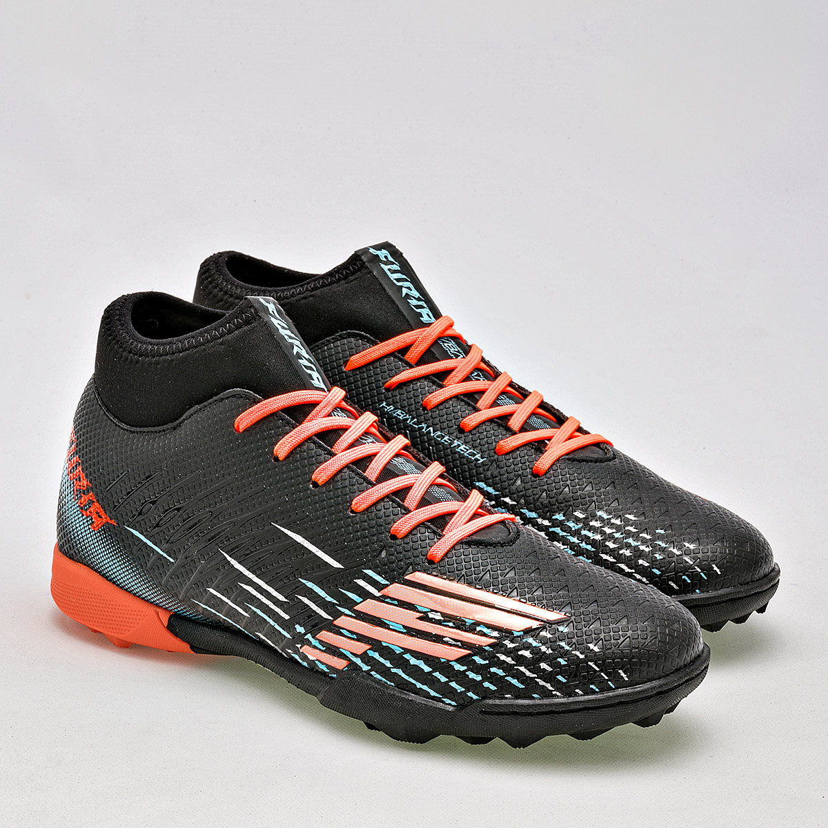 Foto 3 pulgar | Furia Tenis Deportivo Para Joven Negro Naranja
