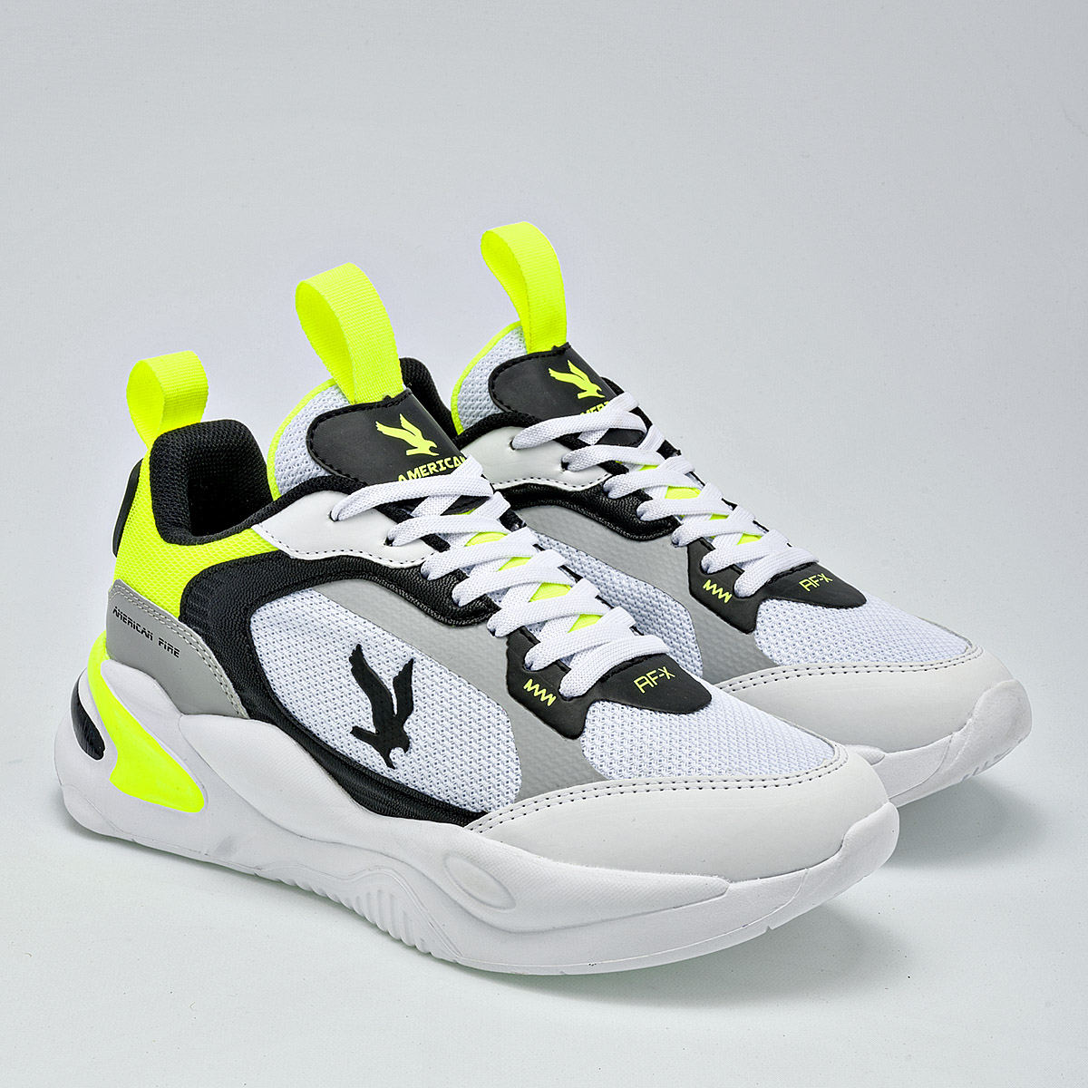 Foto 3 pulgar | American Fire Tenis Urbano Para Joven Blanco Negro Amarillo