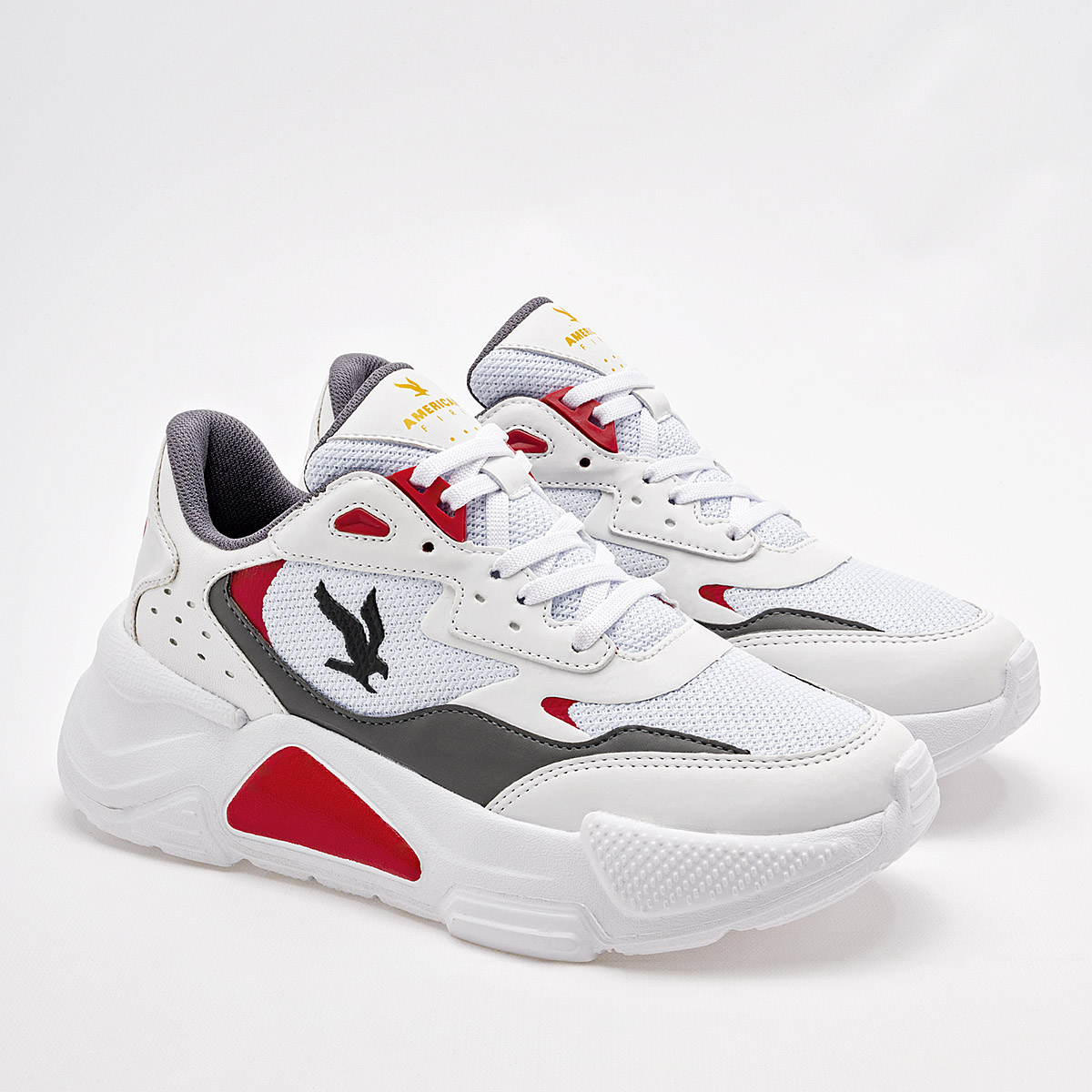 Foto 2 | American Fire Tenis Urbano Para Joven Blanco Gris Rojo