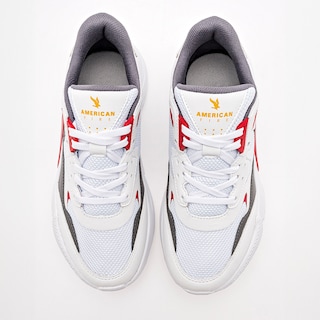 Foto 3 | American Fire Tenis Urbano Para Joven Blanco Gris Rojo