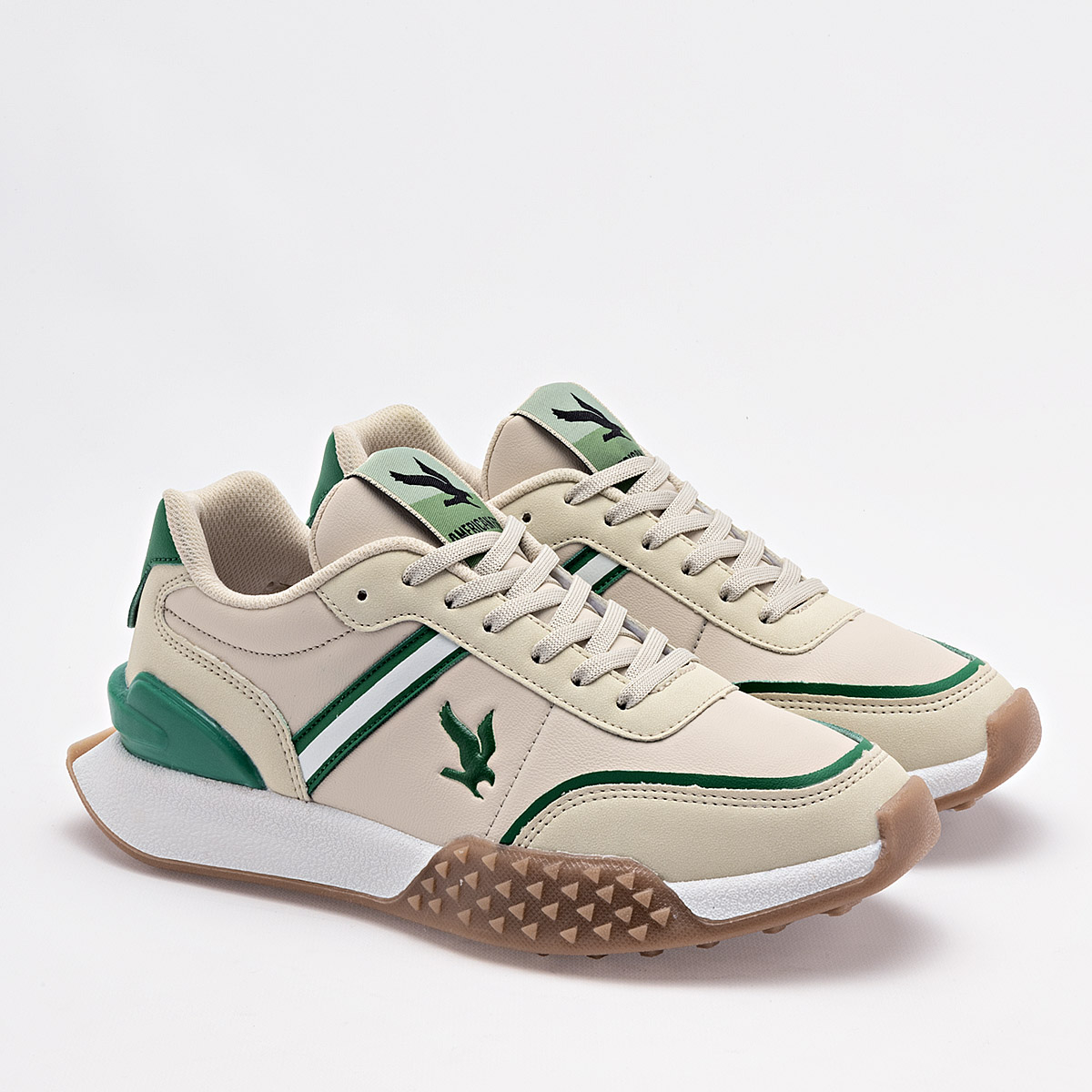 Foto 2 | American Fire Tenis Urbano Para Joven Beige Verde Cod.133797