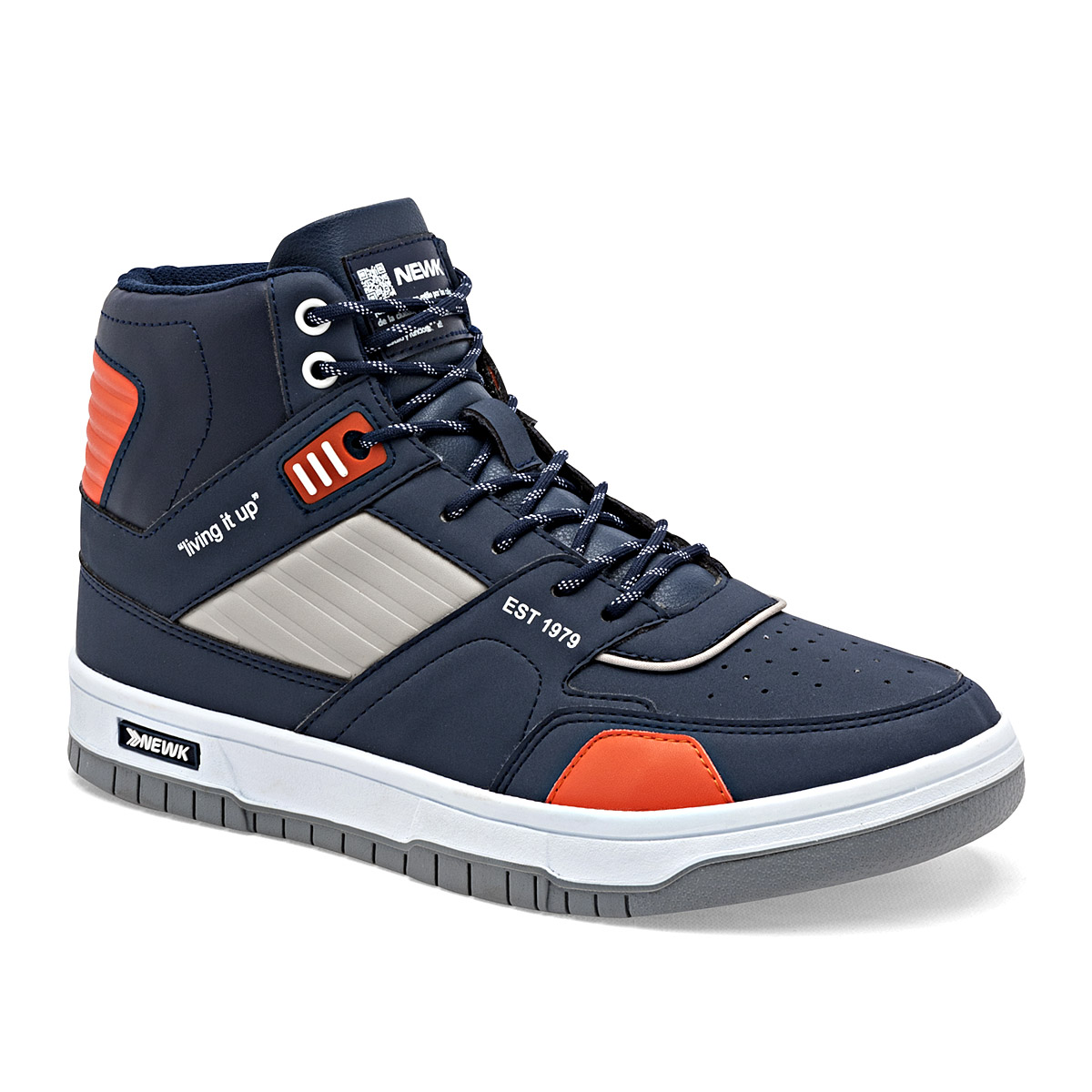 Newk Tenis Urbano Para Joven Marino Gris Naranja Cod.132683