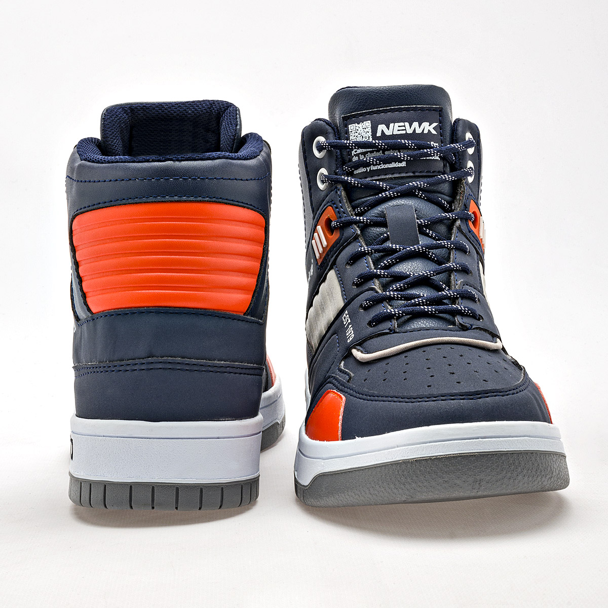 Foto 4 pulgar | Newk Tenis Urbano Para Joven Marino Gris Naranja Cod.132683