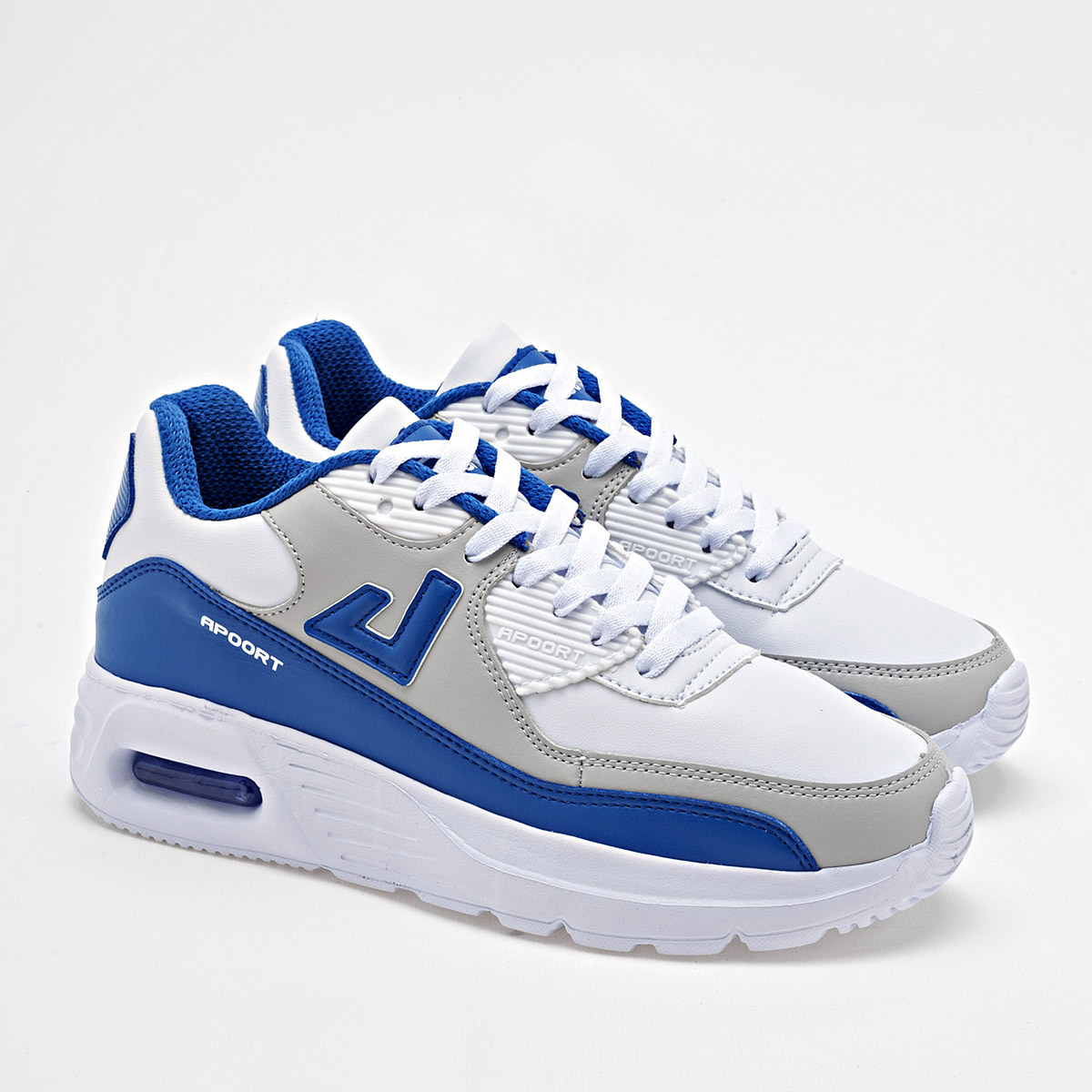 Foto 2 | Apoort Tenis Urbano Para Joven Blanco Gris Azul Cod.131796