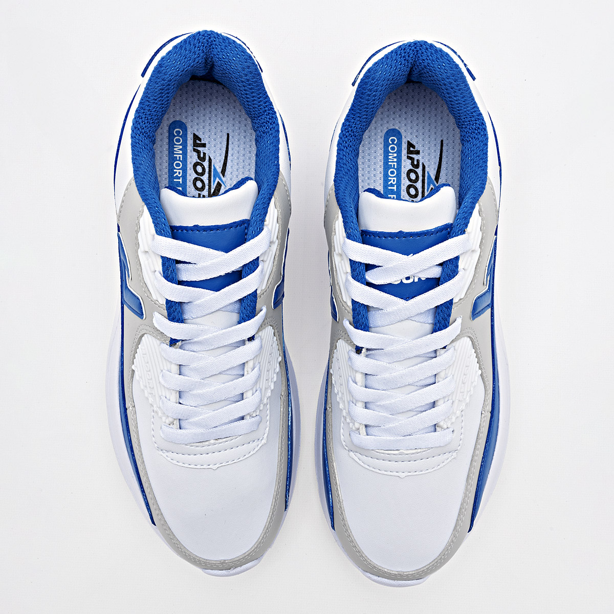 Foto 3 | Apoort Tenis Urbano Para Joven Blanco Gris Azul Cod.131796