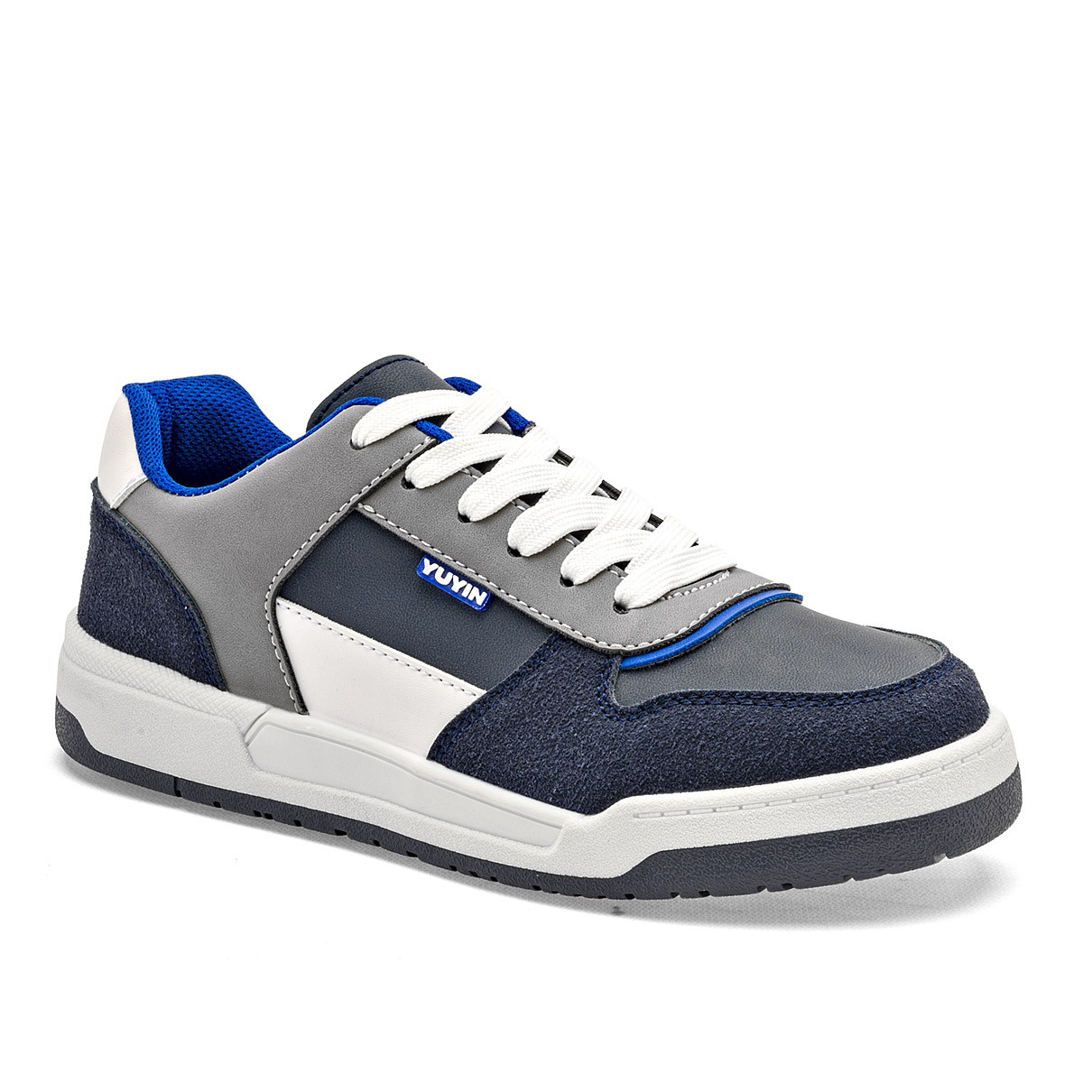 Foto 1 | Yuyin Tenis Urbano Para Joven Marino Gris Blanco Cod.132960