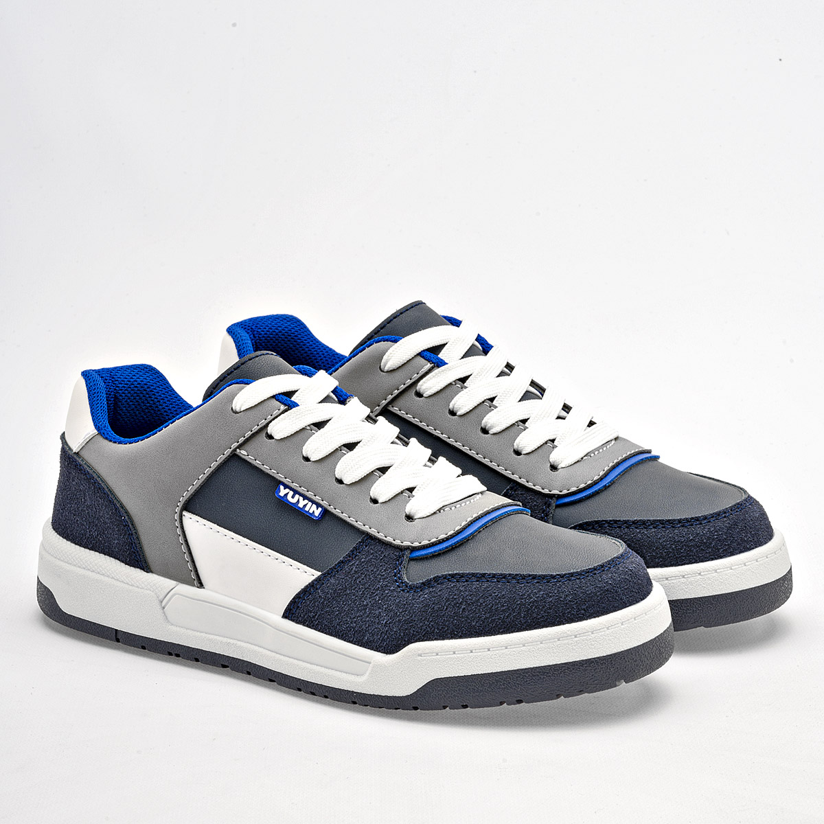 Foto 2 | Yuyin Tenis Urbano Para Joven Marino Gris Blanco Cod.132960