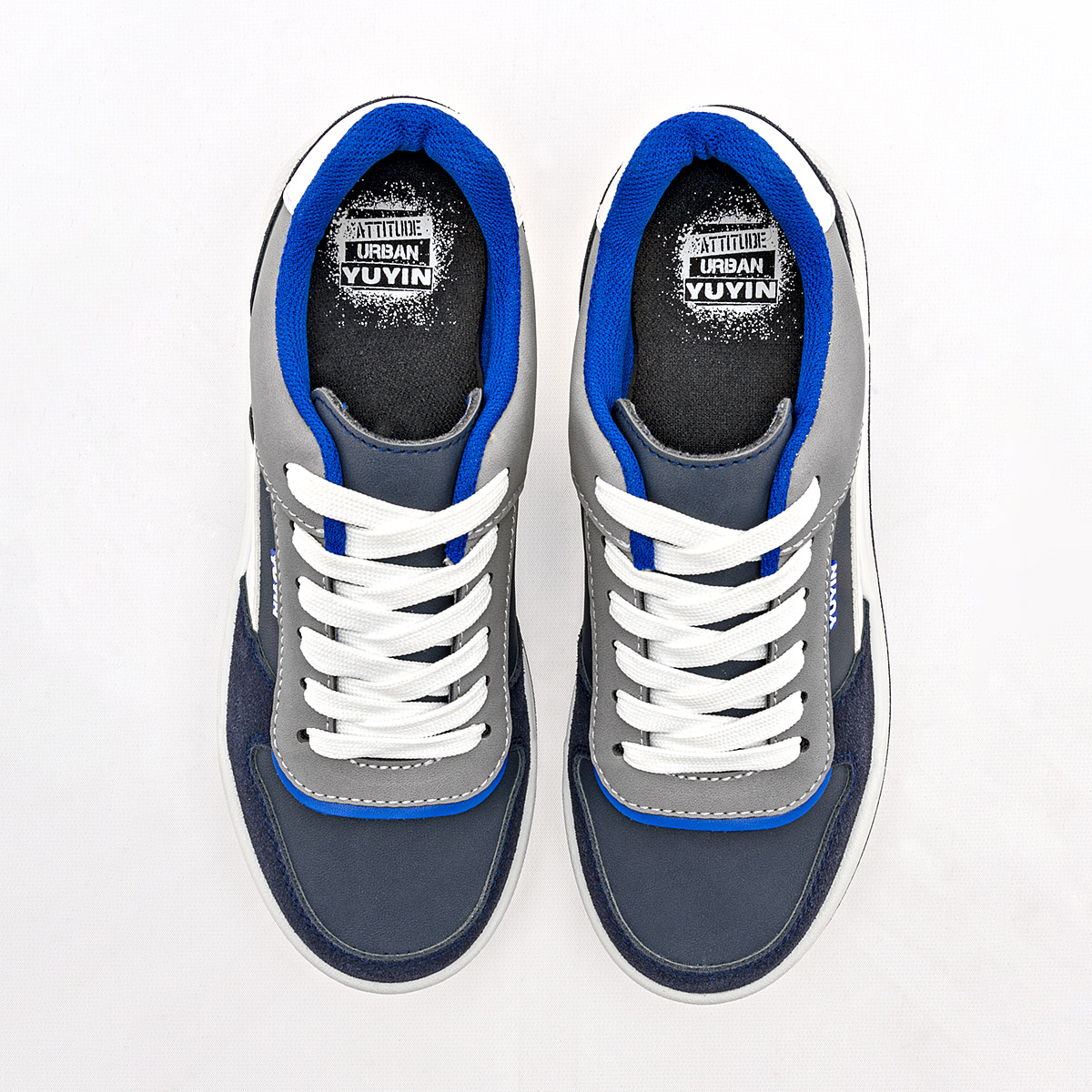 Foto 3 | Yuyin Tenis Urbano Para Joven Marino Gris Blanco Cod.132960