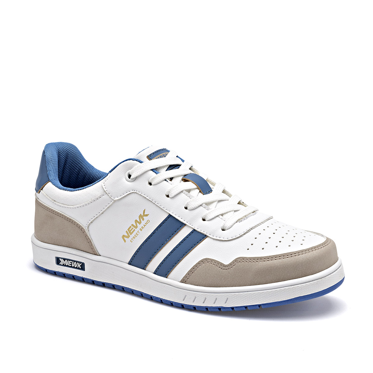 Newk Tenis Urbano Para Joven Blanco Latte Azul Cod.132685