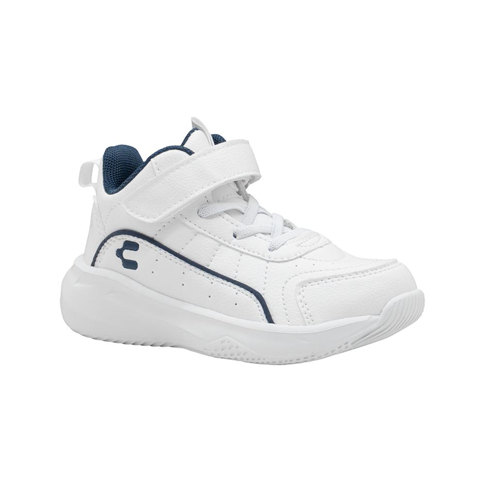 Tenis Para Niño Charly  Estilo Urbano Blanco Marino 15-21 Blanco