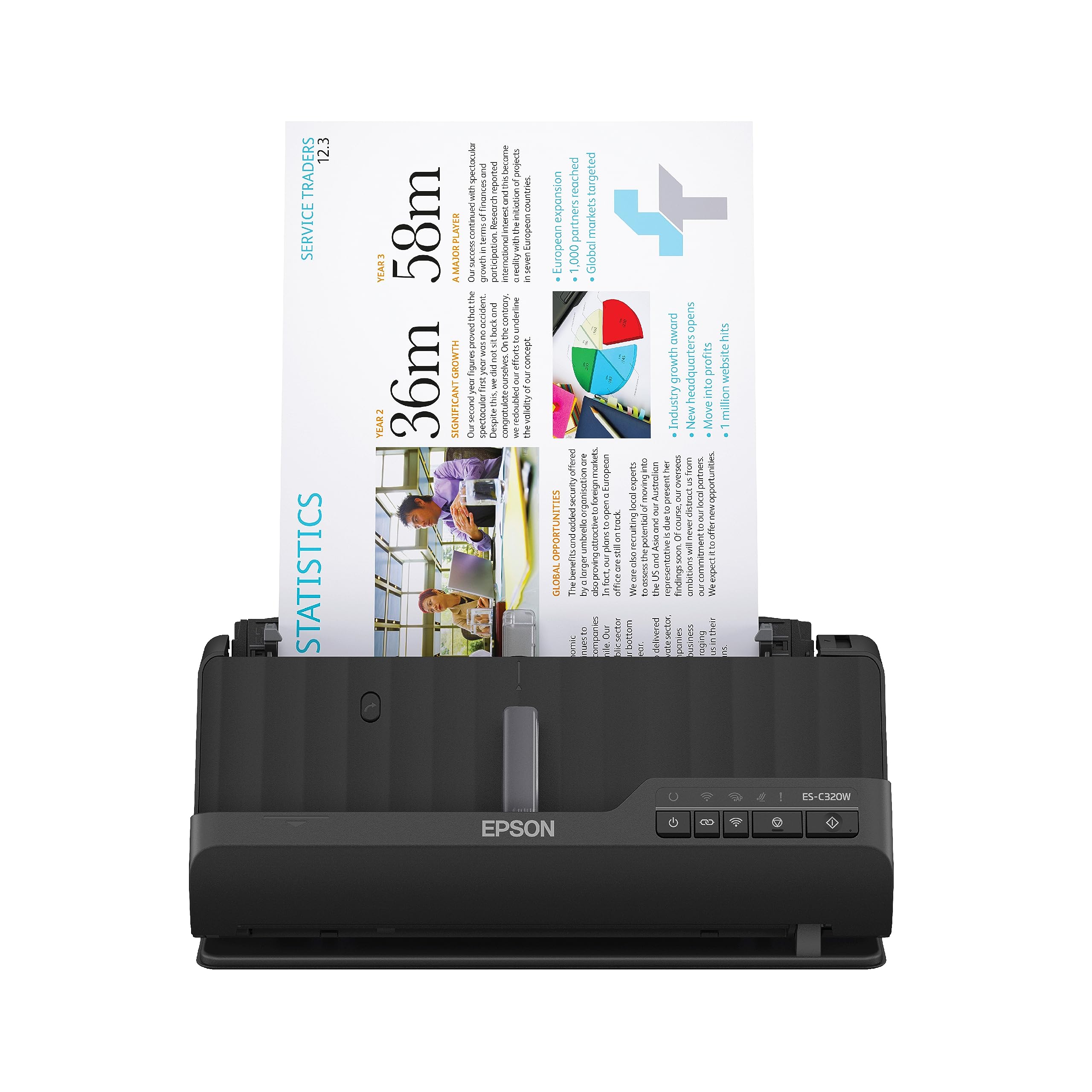 Foto 2 pulgar | Escáner De Documentos Epson Workforce Es-c320w Inalámbrico Negro - Venta Internacional.