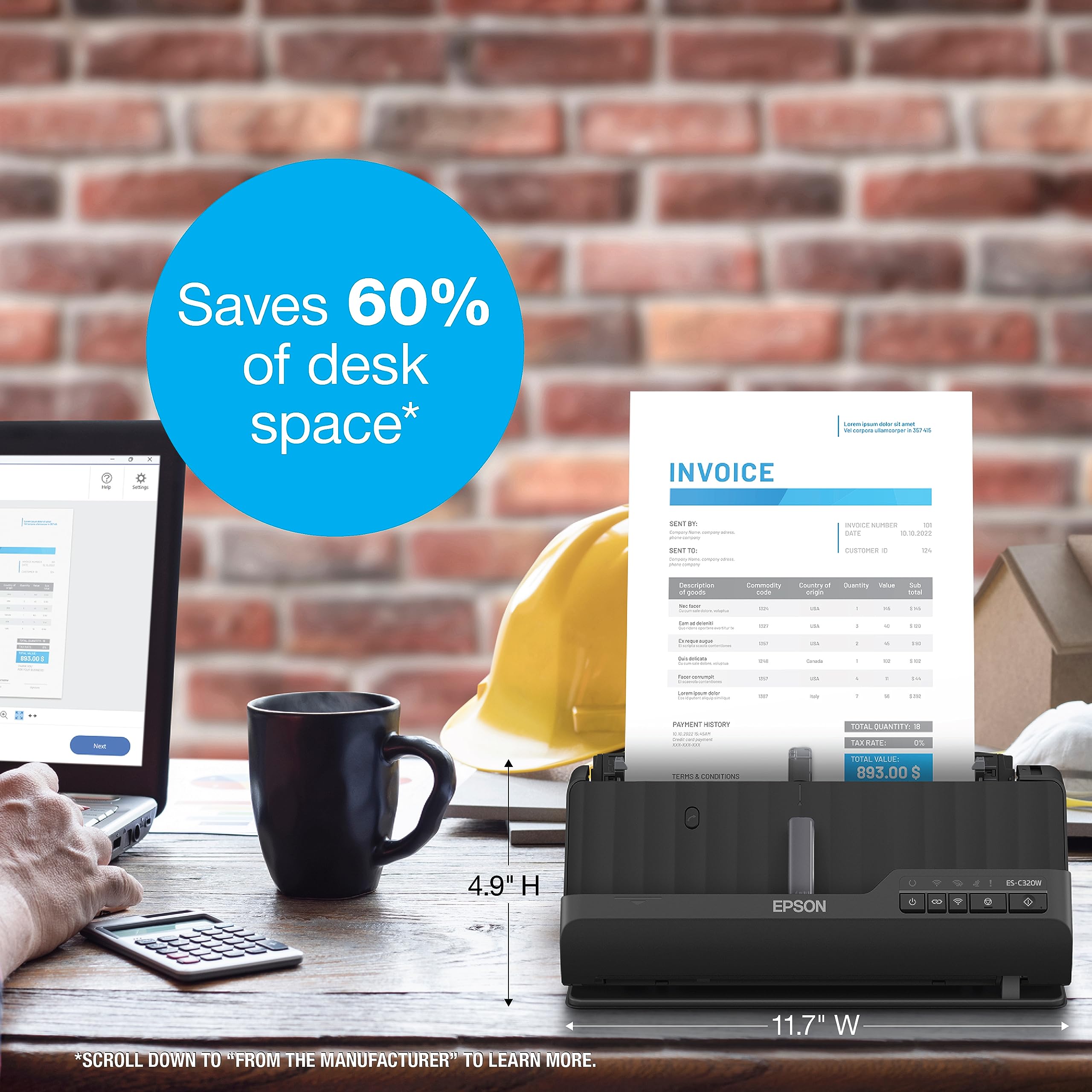 Foto 5 | Escáner De Documentos Epson Workforce Es-c320w Inalámbrico Negro - Venta Internacional.