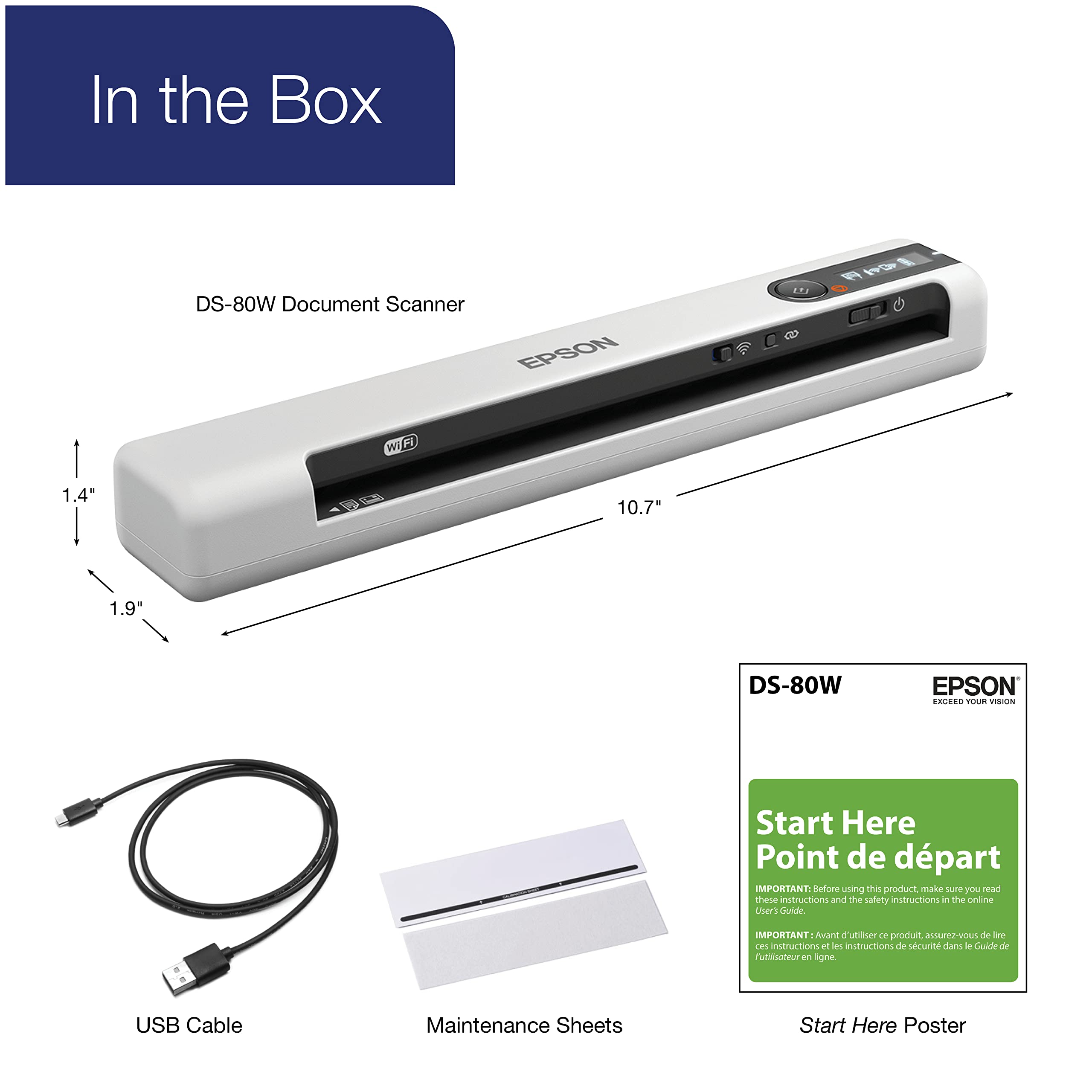 Foto 4 pulgar | Escáner De Documentos Portátil Inalámbrico Con Alimentación De Hojas Epson Ds-80w - Venta Internacional.