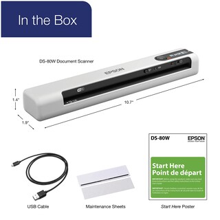 Foto 3 | Escáner De Documentos Portátil Inalámbrico Con Alimentación De Hojas Epson Ds-80w - Venta Internacional.