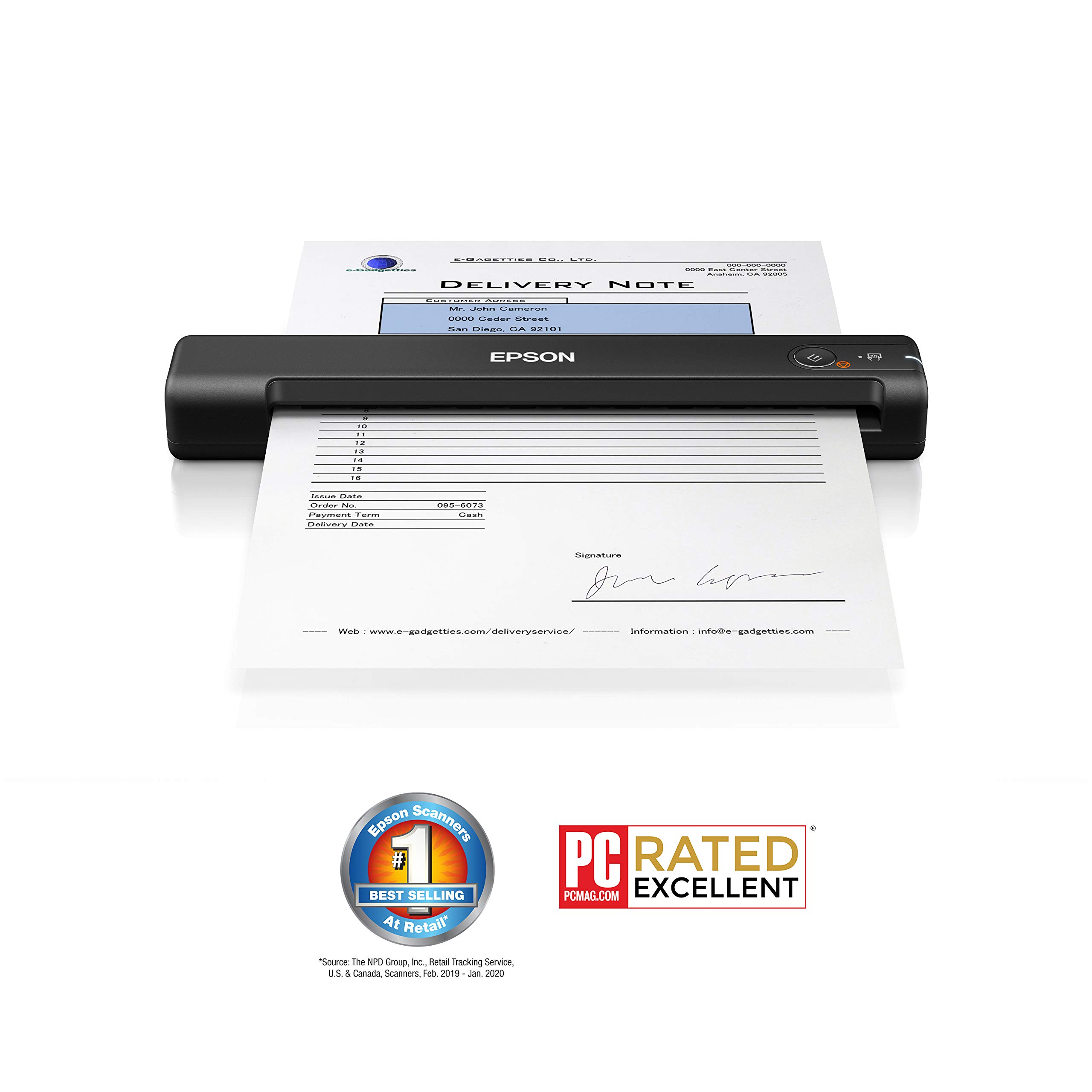 Foto 3 pulgar | Escáner De Recibos Móvil Epson Workforce Es-55r Con Software - Venta Internacional.