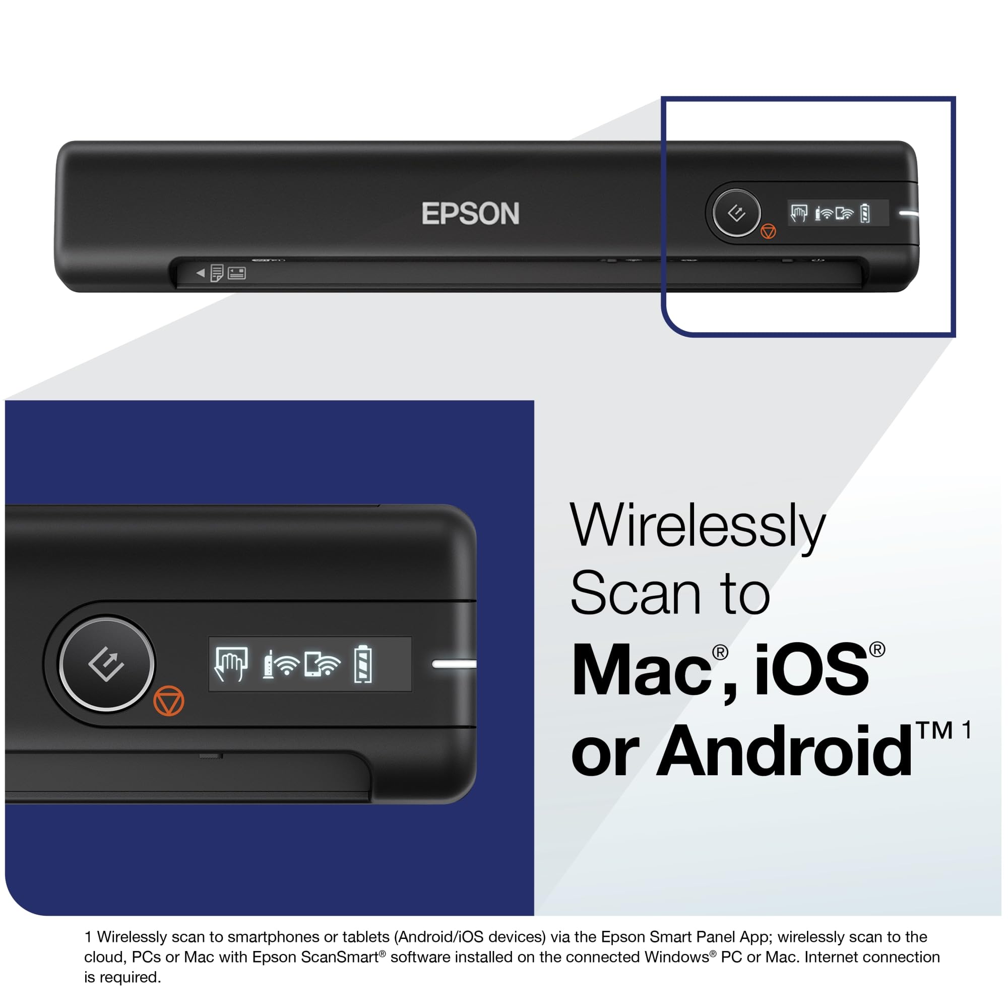 Foto 4 pulgar | Escáner De Documentos Epson Workforce Es-60w Inalámbrico Portátil - Venta Internacional.