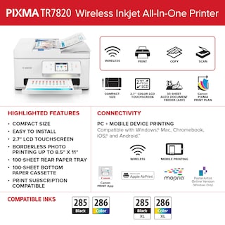 Foto 3 | Impresora Multifunción Doméstica Inalámbrica Canon Pixma Tr7820 - Venta Internacional.