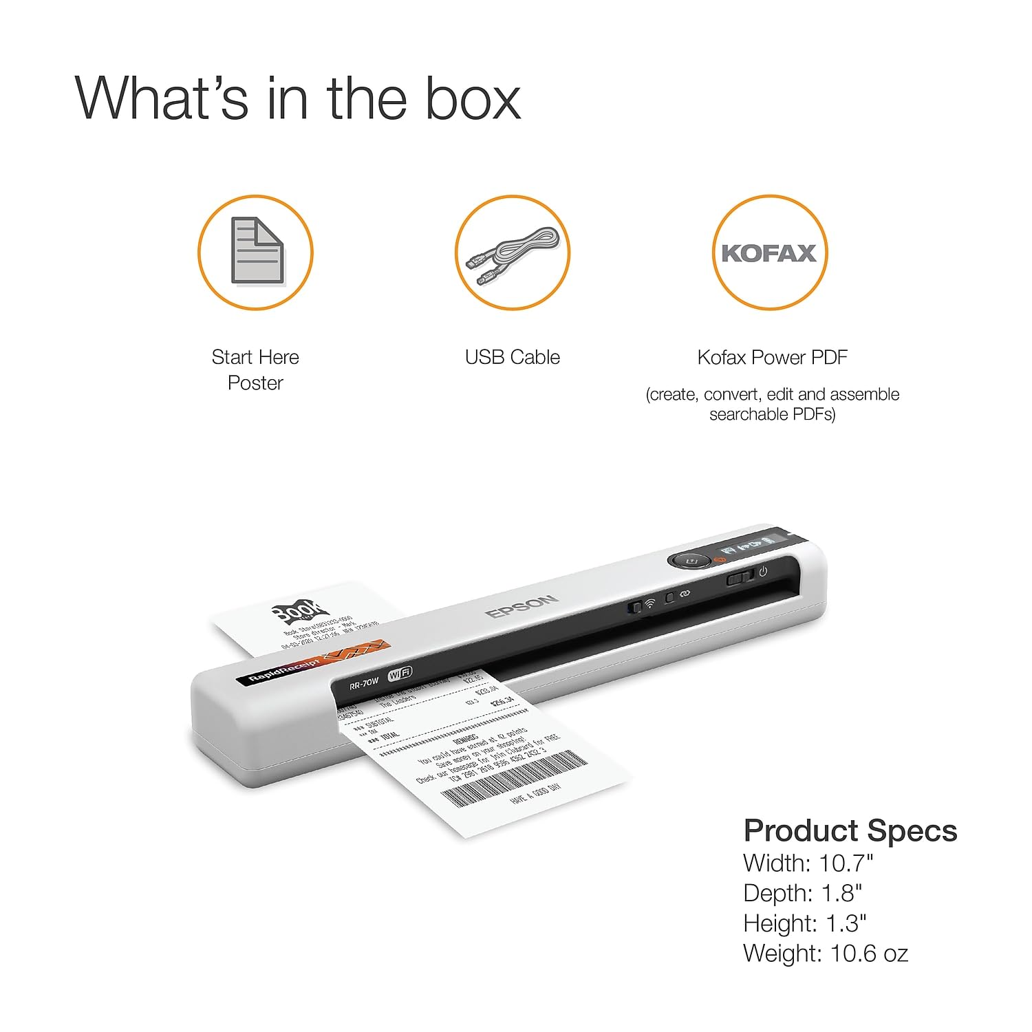 Foto 7 | Escáner Móvil Inalámbrico Rapidreceipt Rr-70w De Epson - Venta Internacional.
