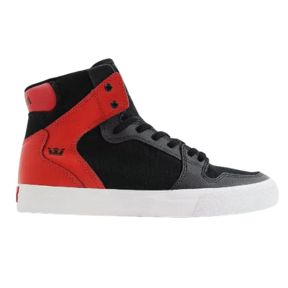 Foto 2 pulgar | Tenis De Bota Supra Kids Vaider Niño Negro Con Rojo Negro