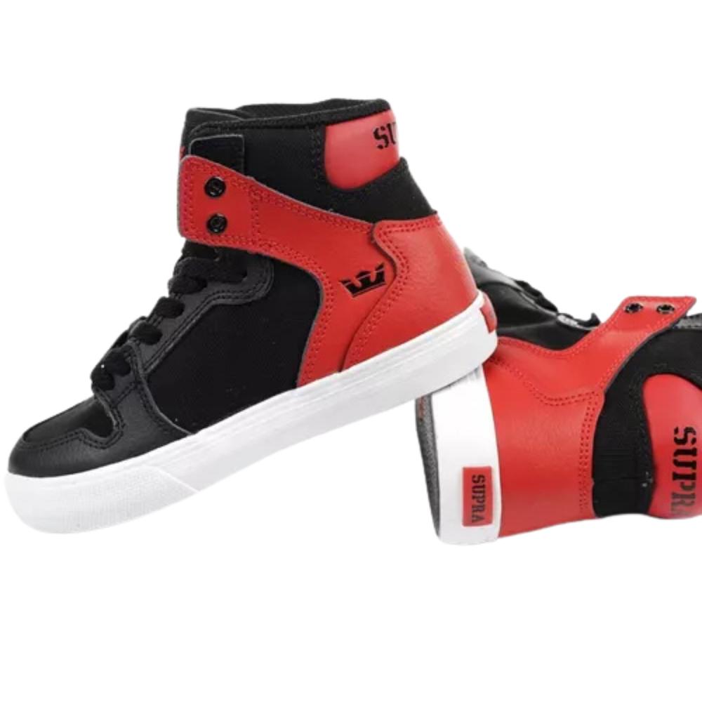 Foto 3 pulgar | Tenis De Bota Supra Kids Vaider Niño Negro Con Rojo Negro