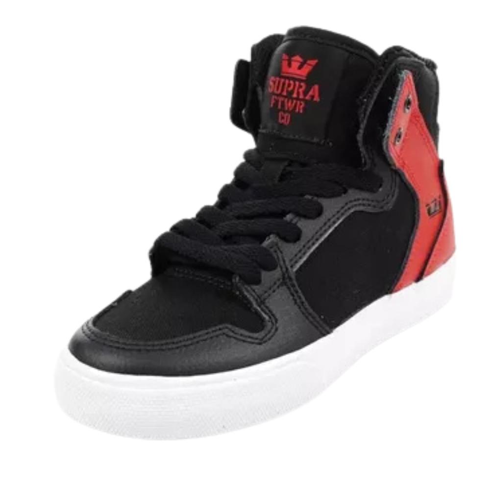 Foto 5 pulgar | Tenis De Bota Supra Kids Vaider Niño Negro Con Rojo Negro