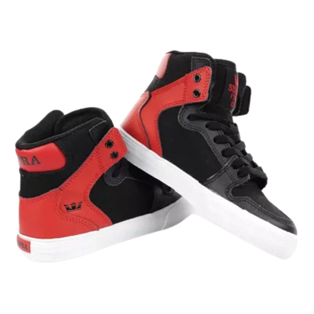 Foto 6 pulgar | Tenis De Bota Supra Kids Vaider Niño Negro Con Rojo Negro