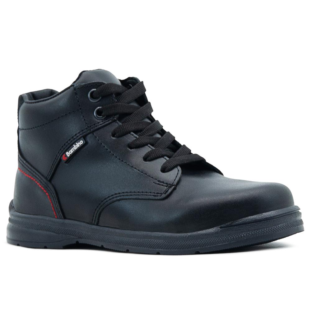Foto 5 pulgar | Zapato Escolar Piel Negro Bambino  Plantilla Botón Impacto Negro
