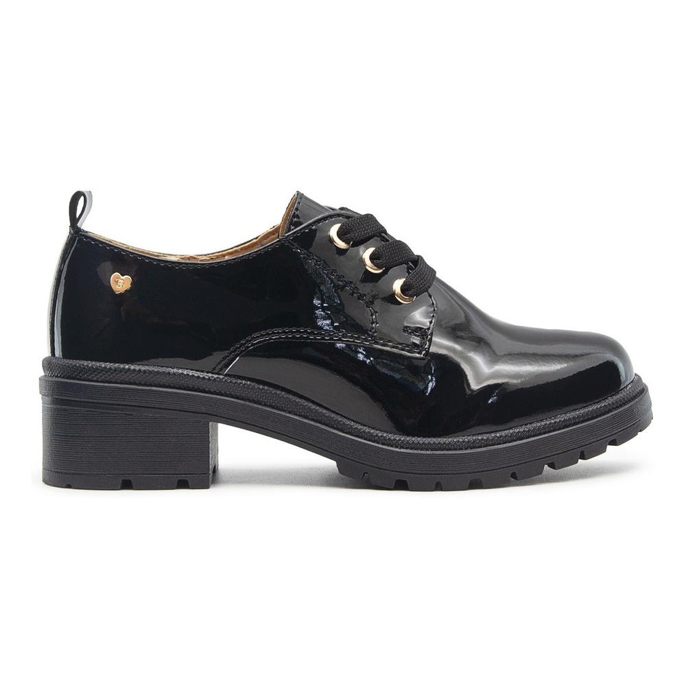 Foto 1 | Zapato Casual Juvenil Plataforma Bambino Charol Negro 18-23 Negro