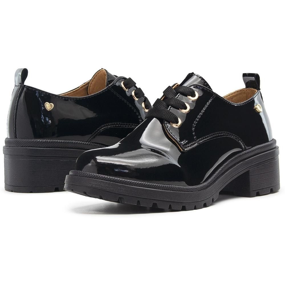 Foto 2 | Zapato Casual Juvenil Plataforma Bambino Charol Negro 18-23 Negro