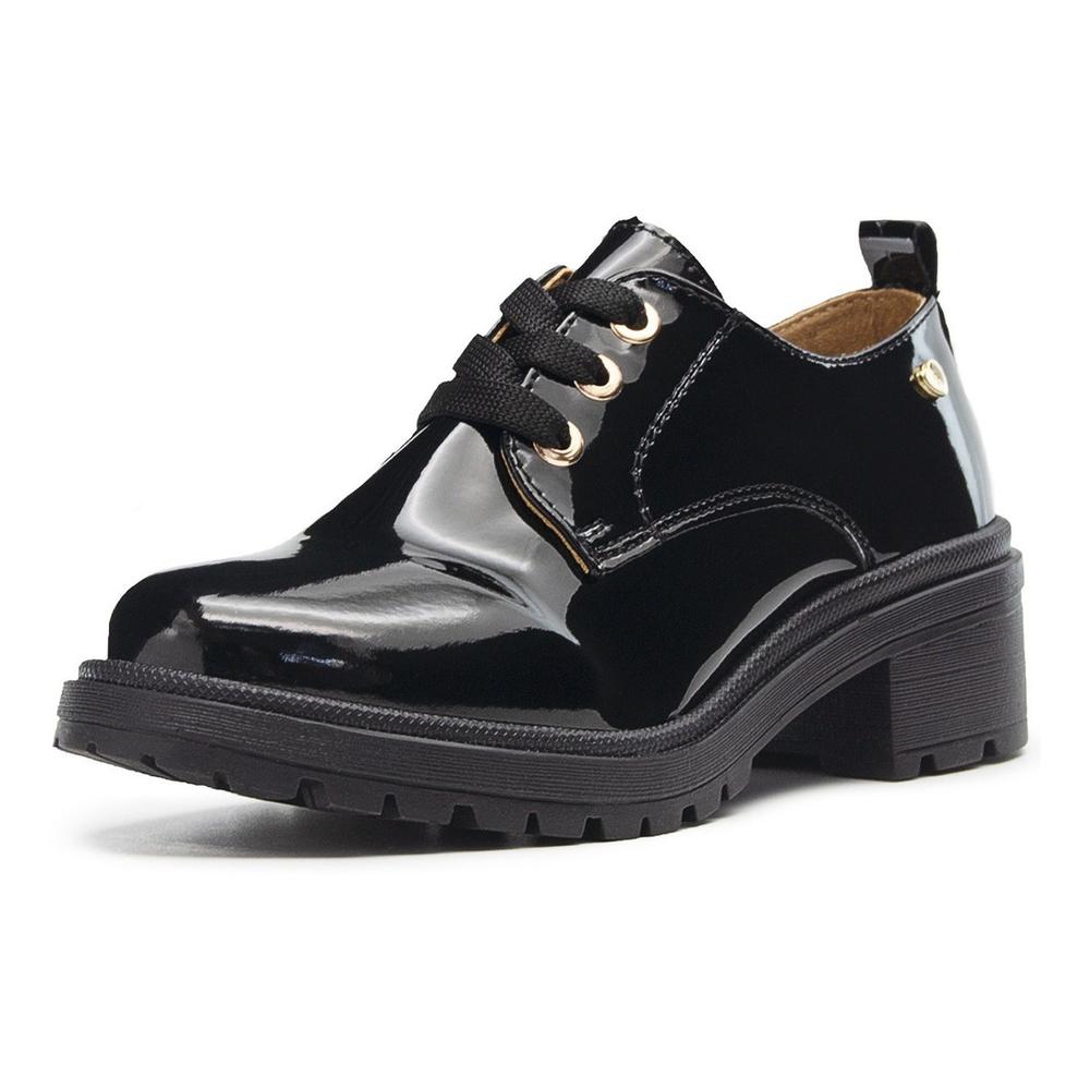 Foto 4 pulgar | Zapato Casual Juvenil Plataforma Bambino Charol Negro 18-23 Negro