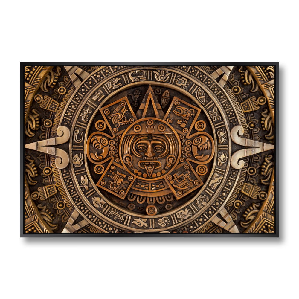 Canvas Revolution Cuadro Canvas Calendario Azteca Marco color Negro