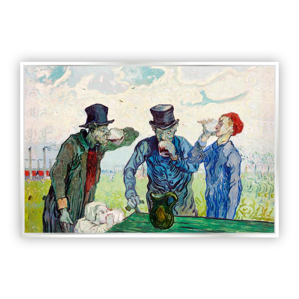 Cuadro Canvas Revolution Los Bebedores por Vincent Van Gogh Marco color Blanco