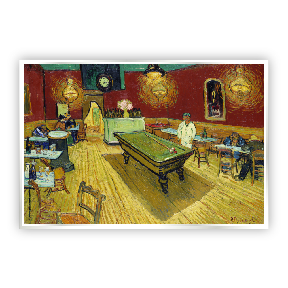 Cuadro Canvas Revolution Café de Noche de Vincent Van Gogh Marco color Blanco