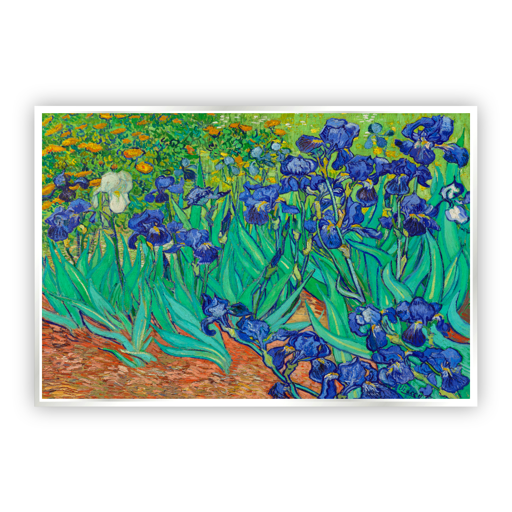 Cuadro Canvas Revolution Lirios por Vincent Van Gogh Marco color Blanco