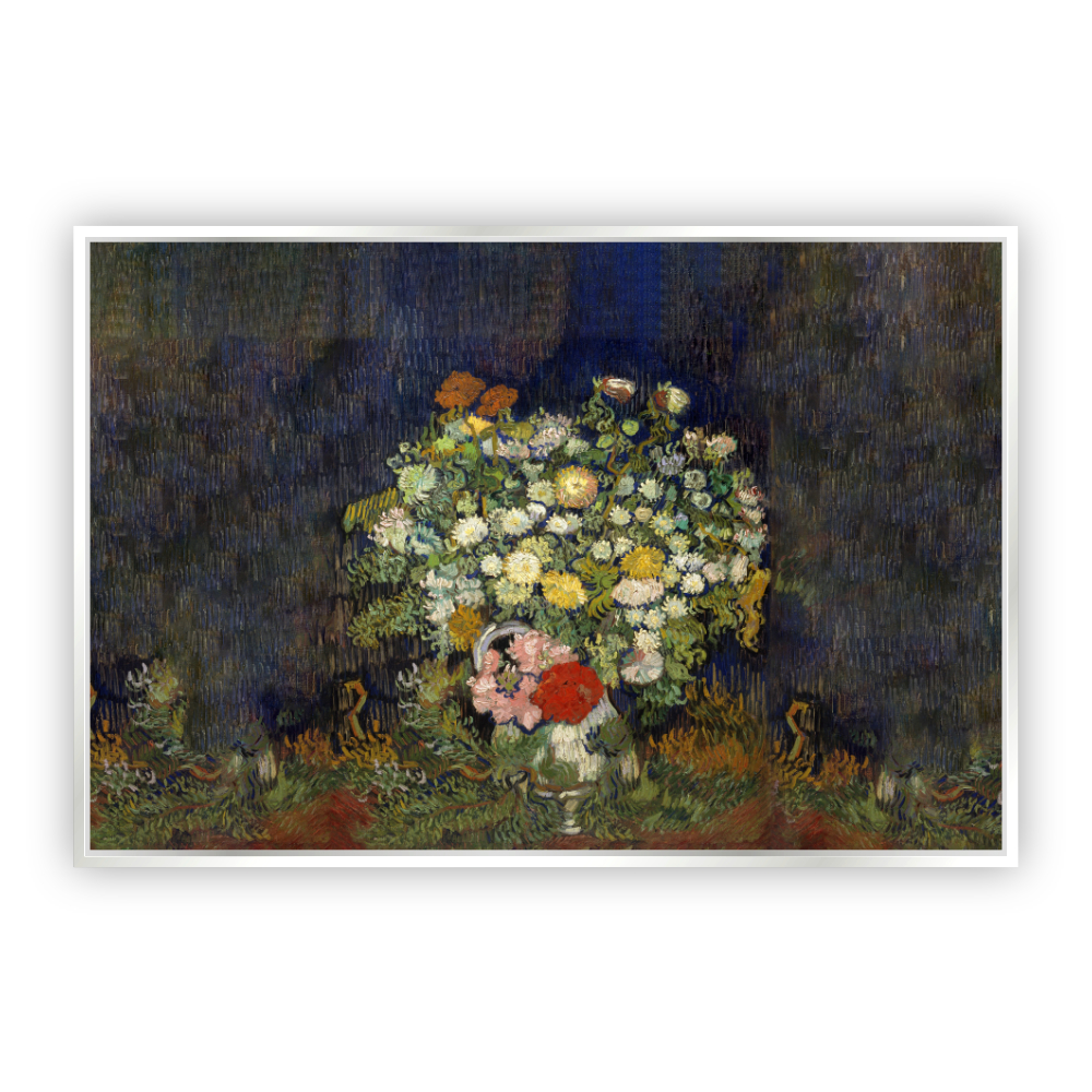 Cuadro Canvas Canvas Revolution Ramo De Flores Por Vincent Van Gogh con Marco Blanco