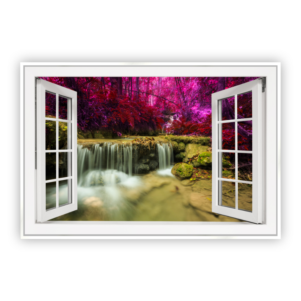 Cuadro Canvas Revolution Ventana Cascada Pugang Marco Blanco