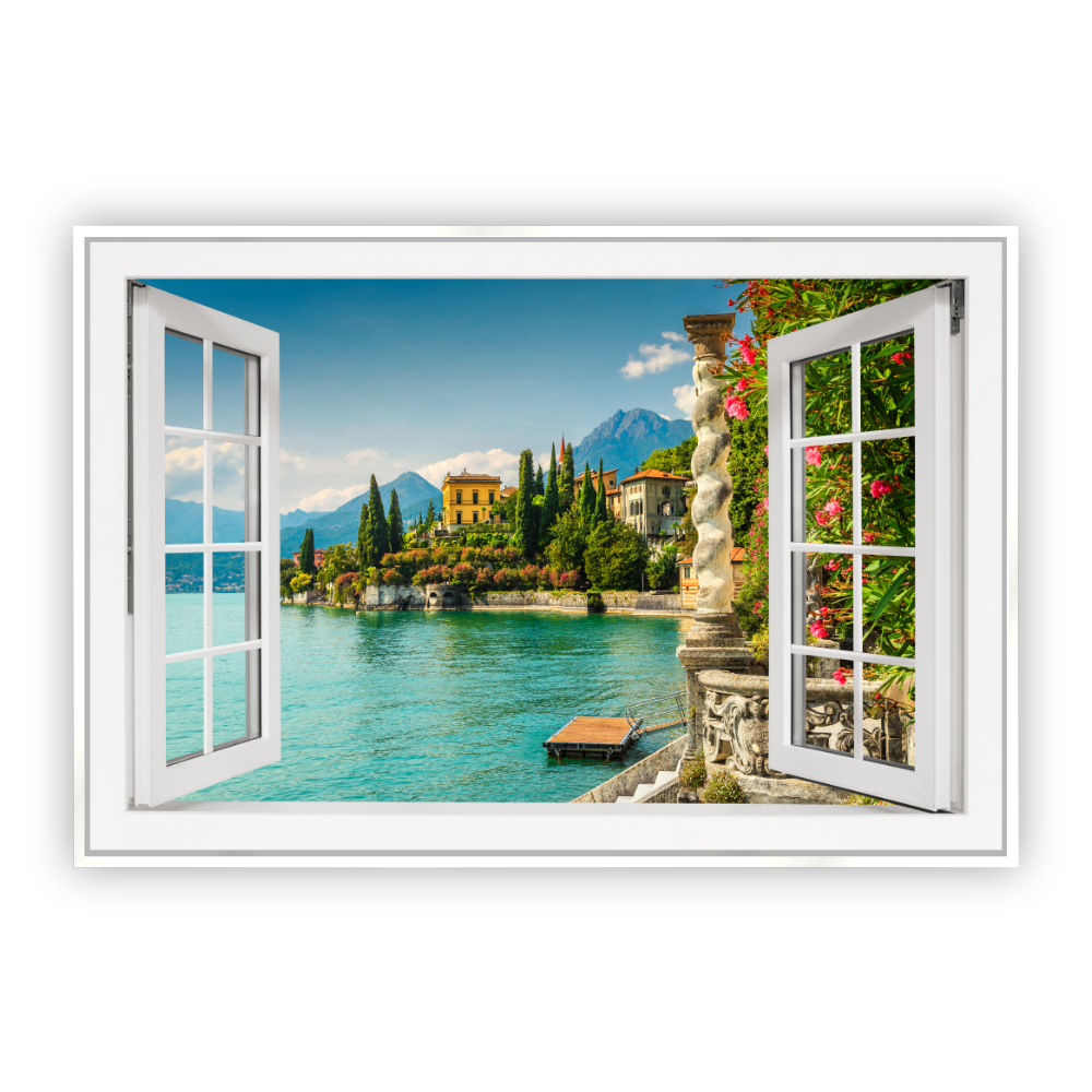 Cuadro Canvas Revolution Ventana Villa Monastero Marco color Blanco