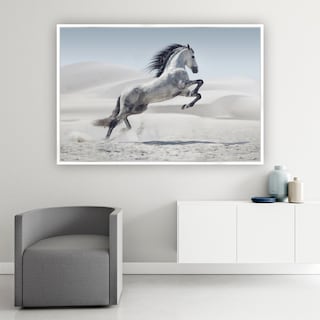 Foto 3 | Cuadro Canvas Revolution Caballo Galopando Desierto Marco color Blanco