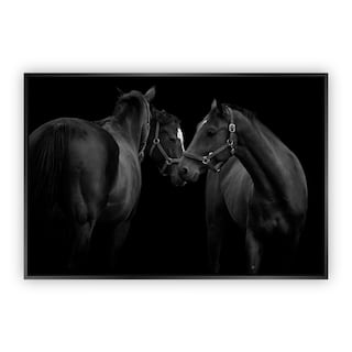 Foto 1 | Cuadro Canvas Revolution Caballos Negros Conectando Marco color Negro