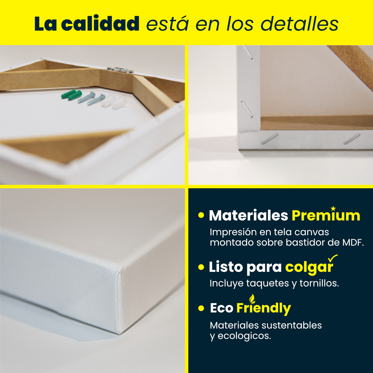 Foto 2 | Cuadro Canvas Revolution Tríptico Vertical Caballo de Oro