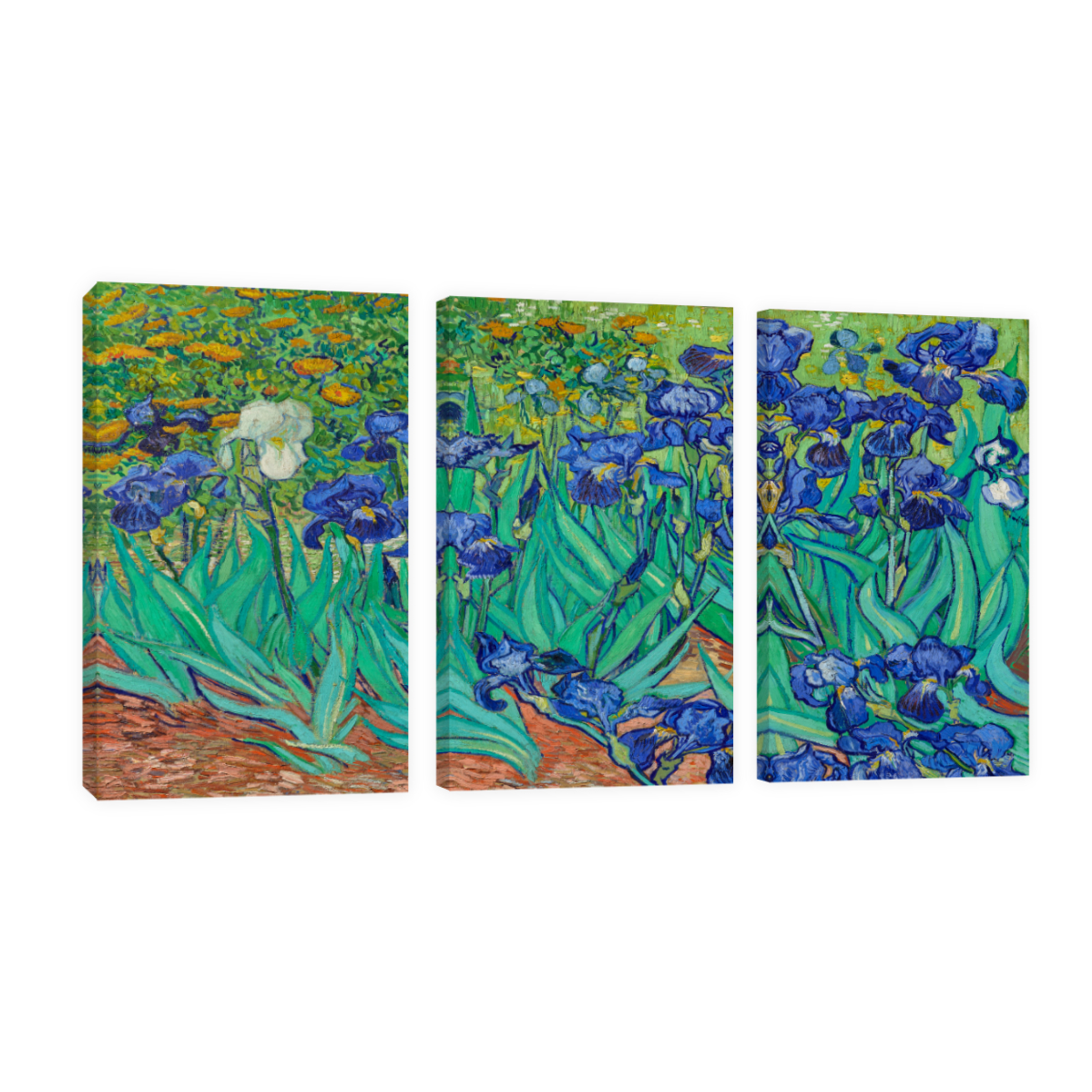 Cuadro Canvas Revolution Tríptico Vertical Van Gogh Lirios Set De 3 Piezas 25 x 38 cm c/u