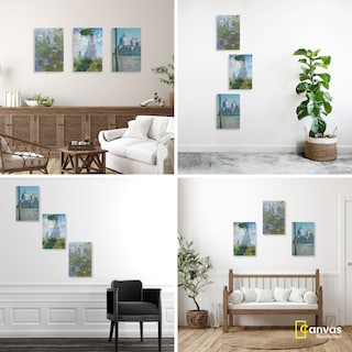 Foto 3 | Cuadro Canvas Revolution Tríptico Vertical Arte Claude Monet Set De 3 Piezas 25 x 38 cm c/u