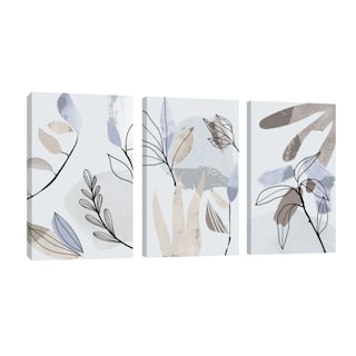 Foto 1 | Cuadro Canvas Revolution Tríptico Vertical Plantas Abstractas Set De 3 Piezas 25 x 38 cm c/u