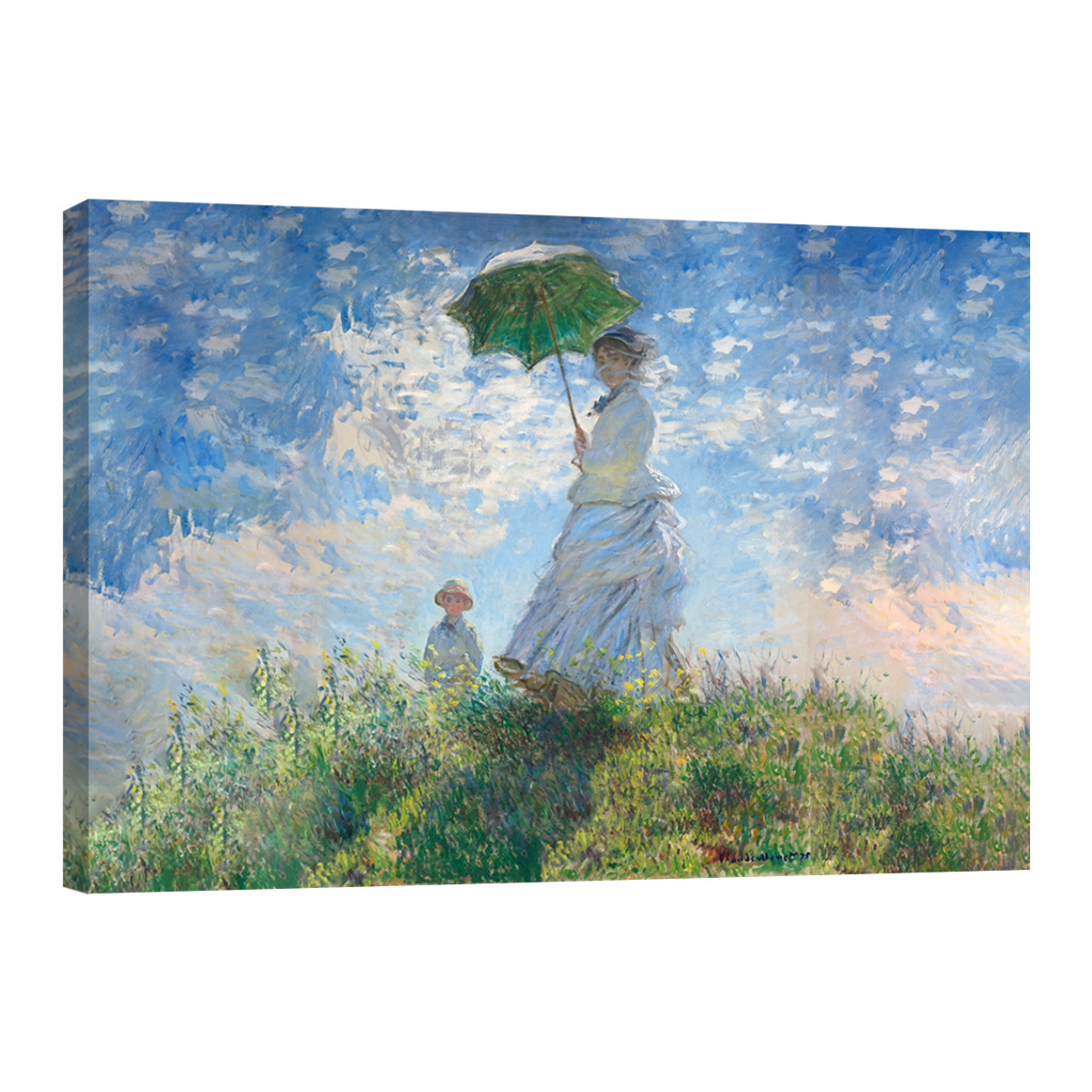 Cuadro Canvas Revolution Mujer Con Sombrilla Y Su Hijo Por Claude Monet 90 x 60 cm