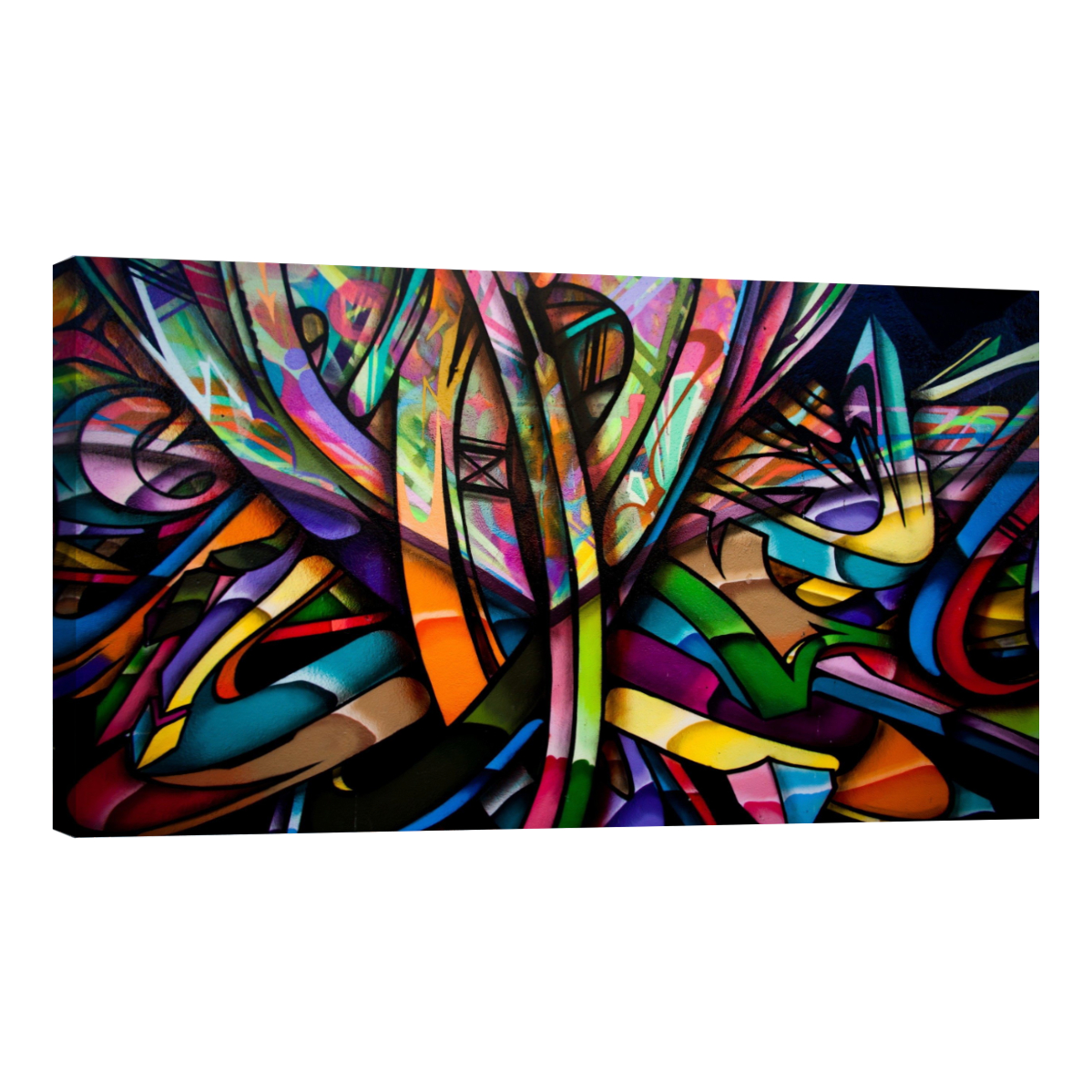 Cuadro Canvas Revolution  Abstracto Graffitti de Colores Panorámico 120 x 60