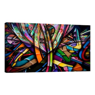 Foto 1 | Cuadro Canvas Revolution Abstracto Graffitti de Colores Panorámico 120 x 60