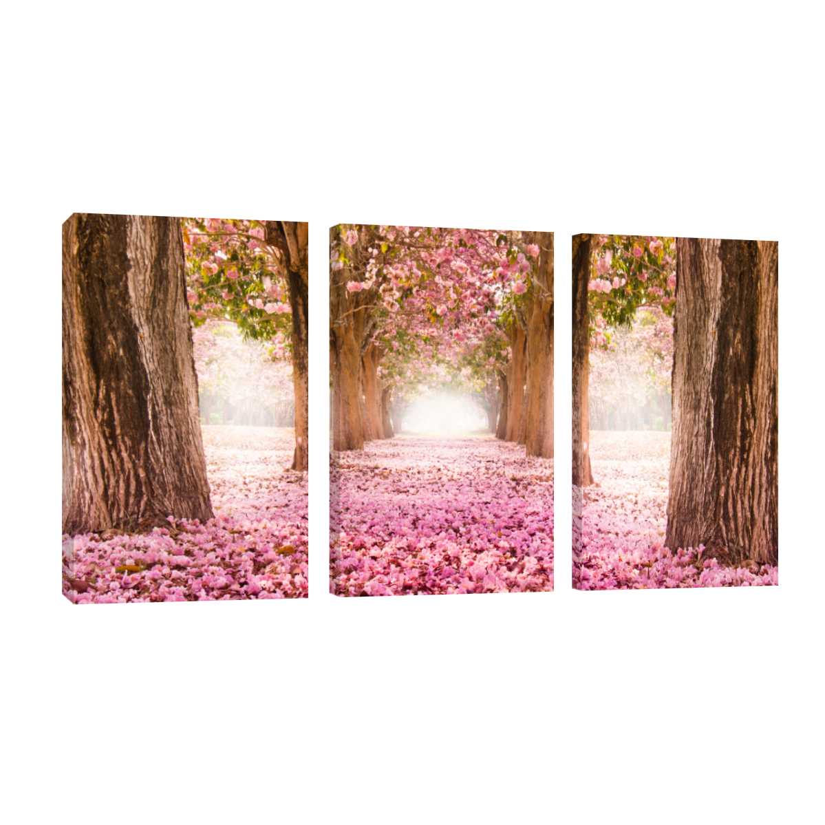 Cuadro Canvas Revolution Tríptico Vertical Túnel Floral Set De 3 Piezas 25 x 38 cm c/u